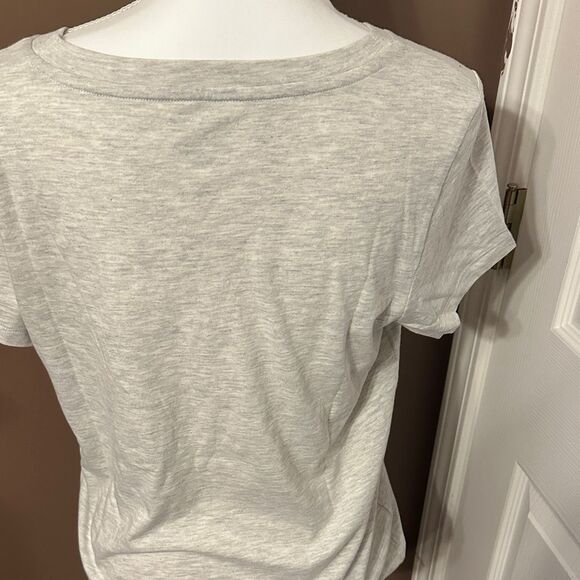 Rae Dunn  good vibes Women's Gray Graphic Tee NWOT - Picture 4 of 7